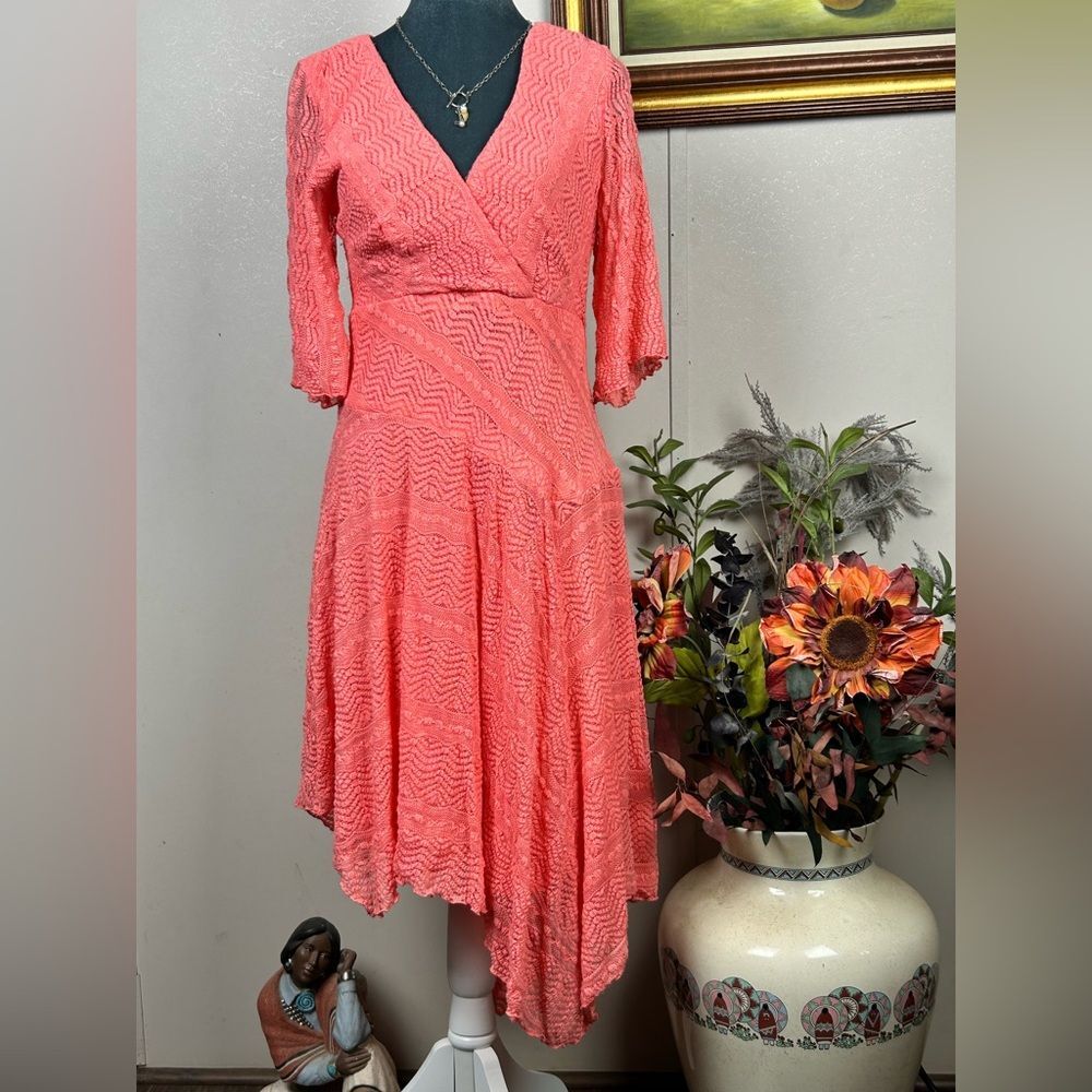 Rabbit Rabbit Rabbit | Peach Asymmetrical Dress | Size 10P